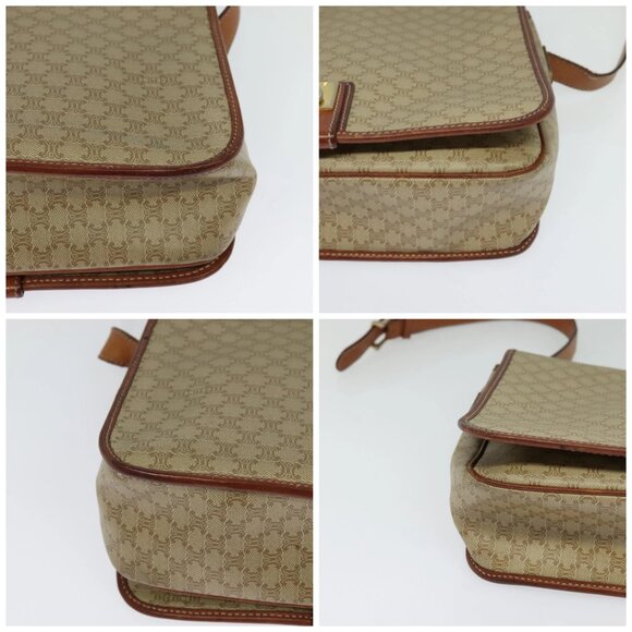 CELINE Macadam Canvas Shoulder Bag PVC Beige Gold Auth 120907 - Picture 16 of 16